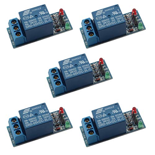 Youmile 5-Pack 5V One 1 Channel Relay Module Board Shield para PIC AVR DSP Arm MCU Arduino