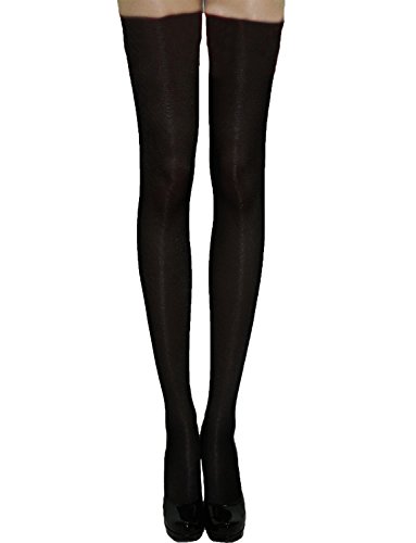 Yummy Bee - Medias Semi-Opacas Mujer Disfraz - Calcetines Largos por Encima de la Rodilla Sujeción Colegiala (Negro) Yummy Bee - Medias Semi-Opacas Mujer Disfraz - Calcetines Largos por Encima de la Rodilla Sujeción Colegiala (Negro)