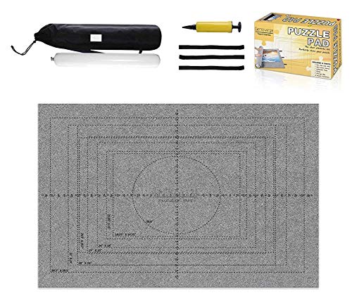 Zay Luay Jigsaw Puzzle Storage Mat Roll de hasta 2000 piezas, protector de rompecabezas para adultos, material amigable ambiental viene con una bolsa de diseño de apertura de cordón, gris Piezas de ro