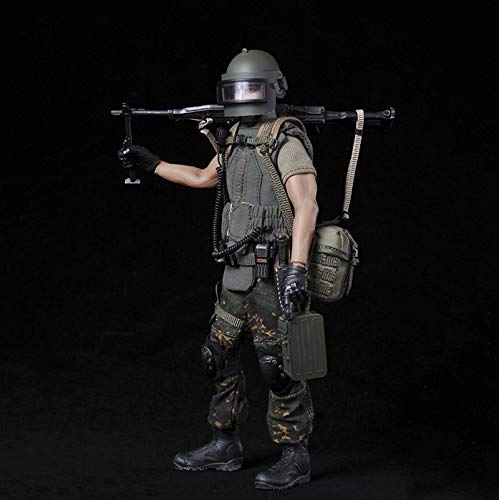 ZH 1/12 Russian Alpha Special Forces Machine Gunner Figuras De Acción Soldado Militar Modelo De Estatua De Juguete Materiales De Protección del Medio Ambiente De PVC con Accesorios Muy Detallados