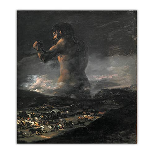 ZQXXX Francisco Goya, el coloso, pintura abstracta, póster de obras de arte famosas e impresiones, decoración para sala de estar, 50x75 cm sin marco