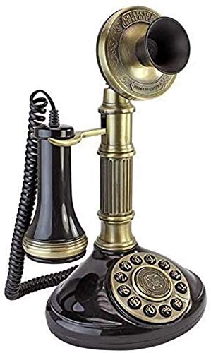 ZZTX Teléfono Antiguo - Columna Romana 1897 Teléfono con candelabro Giratorio - Teléfono Retro con Cable - y teléfonos Decorativos