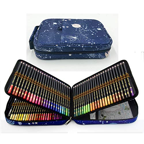 120 lápices de colores con Caja de Cremallera Portátil para proteger y almacenar los lápices,Set de Lápices Colores Profesional para colorear, dibujar y sombrear Ideal para Artistas, Adultos y Niños