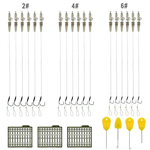 18 anzuelos para pesca de carpas, tamaño 2#4#6# hecho a mano