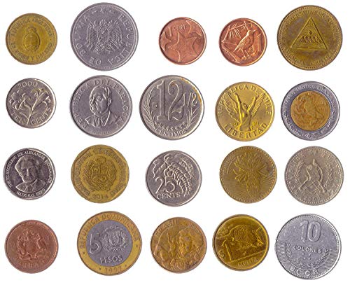 20 Monedas Diferentes De Las Américas: Latina, Caribe, Central, Norte, Sur