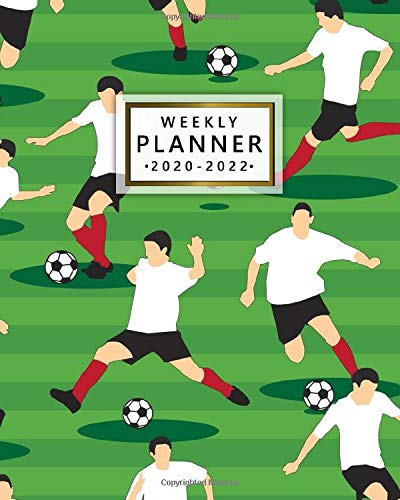 2020-2022 Weekly Planner: Awesome 3 Year Daily Planner & Organizer with Weekly Spread Views - Three Year (36 Months) Agenda with To-Do’s, Motivational ... Notes & Vision Boards - Soccer Player Pattern