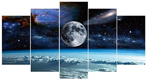 5 Piezas Lienzos Cuadros Pinturas Planeta Universo Ciencia Ficción Cuadros Modernos Impresión Imagen Artística El Arte De La Pared del Hogar Salón Oficina Mordern Decoración Sin Marco