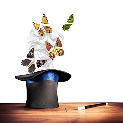 5 piezas mágicas hadas voladoras mariposa banda de goma alimentada con cuerda mariposa juguete volando en el libro, gran regalo sorpresa (color al azar)
