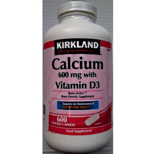 600 mg de calcio Kirkland con Vitamina D3 - 600 cápsulas recubiertas