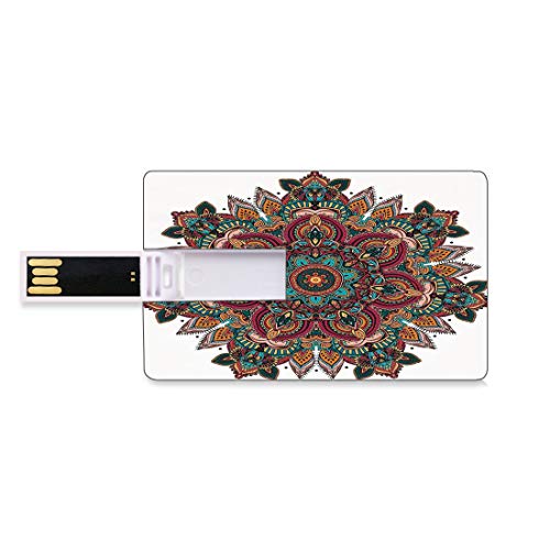 8 GB Unidades flash USB flash Mandala Forma de tarjeta de crédito bancaria Clave comercial U Disco de almacenamiento Memory Stick Diseño étnico de la mandala Centro unificador asiático Religión orient