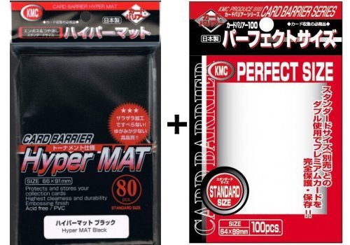 80 KMC Hyper Mat Black + 100 KMC Perfect Size Sleeves - Standard - 3 x 4 - 63.5 x 88