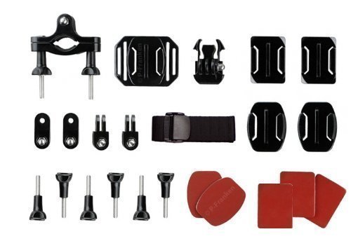 Accesorios de montaje para GoPro - Set de 24 piezas - Kit de montaje para GoPro Hero - Compatible con GoPro 1 / 2 / 3
