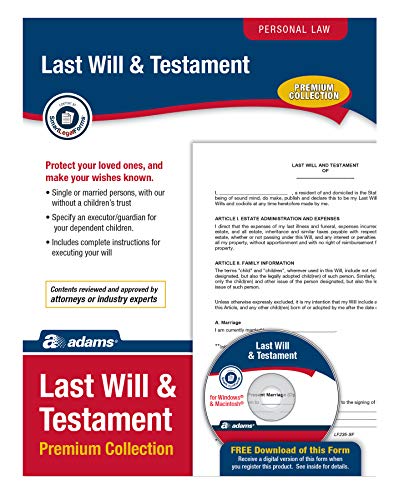 Adams Last Will and Testament, formas y instrucciones, incluye CD (LF235)