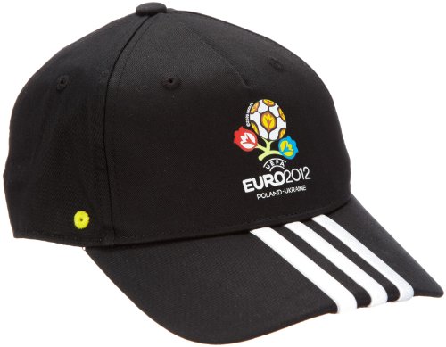 adidas CF - Gorra, diseño de Emblema de Eurocopa Negro Blanco/Negro Talla:OSFY