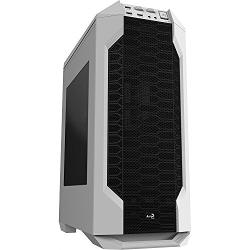 Aerocool LS5200W - Caja gaming para PC (ATX, Semitorre, incluye ventilador trasero 12 cm, 7 ranuras de expansión, hasta 6 ventiladores, ventana transparente, USB 2.0/3.0, Audio HD), color blanco