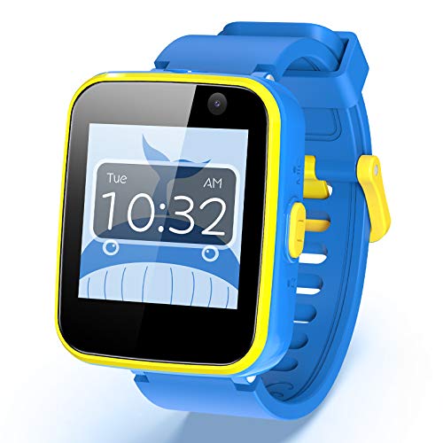 AGPTEK Smartwatch Niños, 8GB Reloj Inteligente de MP3 Música 1.54 Pantalla Táctil en Color con Llamada SOS Linterna Cámara MP3 Juegos Regalo para Navidad Cumpleaños, Azul