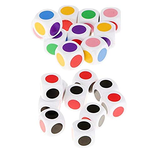 ALONGB Dados con 6 Colores, para Juegos de Mesa para Jugar Juegos de Mesa para niños Juguetes educativos Juego de 10 Piezas