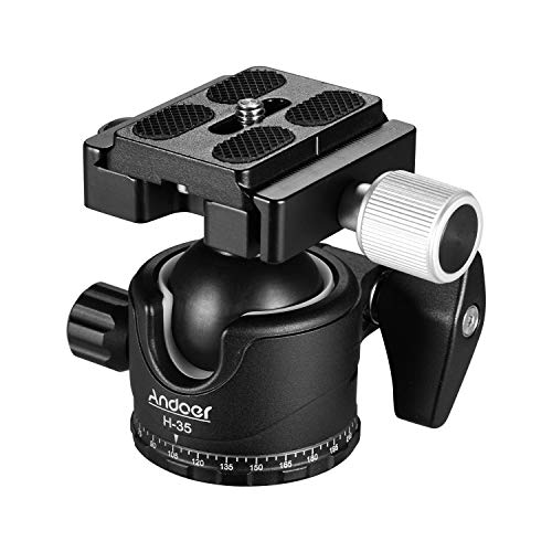 Andoer H-35 Rótula Trípode Ballhead de Metal 360 Grados Giratoria Panorámica ,diseño de Centro de Gravedad Baja ,Capacidad de Carga máxima de 15kg ,para Trípode ,Monopie ,Deslizador ,Cámara Réflex Andoer H-35 Rótula Trípode Ballhead de Metal 360 Grados Giratoria Panorámica ,diseño de Centro de Gravedad Baja ,Capacidad de Carga máxima de 15kg ,para Trípode ,Monopie ,Deslizador ,Cámara Réflex