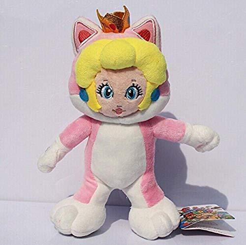 Animal de Peluche New Super 3D World Cat Princess Peach Plush Doll Toy con Etiqueta de Regalo 7 18 cm