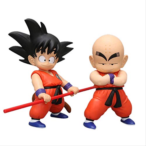 Anime Dragon Ball Z Figura De Juguete 19-22 Cm , Kuririn Y Son Goku Figura De Acción PVC Figurita Modelo De Juguete Base Móvil Juguetes para Niños
