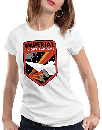 A.N.T. Imperial Flight Camiseta para Mujer T-Shirt Imperio Destructor Estelar, Color:Blanco, Talla:M