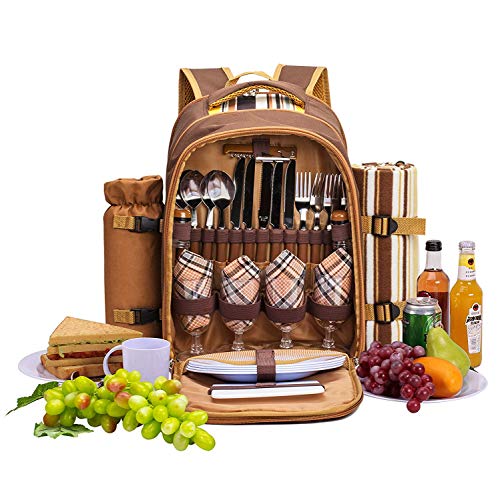 apollo walker 4 Person Picnic Backpack Hamper Cooler Bag con Juego de Mesa y Manta apollo walker 4 Person Picnic Backpack Hamper Cooler Bag con Juego de Mesa y Manta