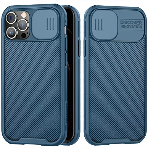 AROYI Funda Compatible con iPhone 12 Pro MAX,Tapa Deslizante para la cámara-Azul