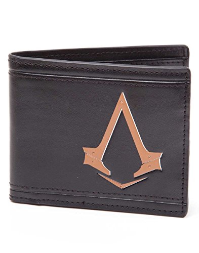 Assassin's Creed Cartera con Logotipo de Color Cobre Impreso, 12 cm, Negro