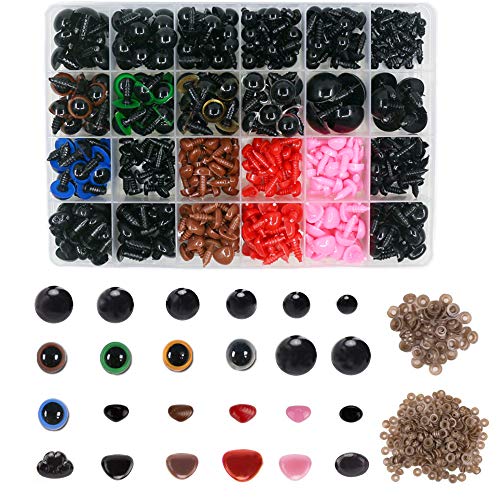 Aweisile Ojos de Seguridad Plástico y Narices de Seguridad de Plástico 838 Piezas Ojos de Muñeca de Plástico Con Arandela para Muñecas Hechas a Mano Peluches y Manualidades Aweisile Ojos de Seguridad Plástico y Narices de Seguridad de Plástico 838 Piezas Ojos de Muñeca de Plástico Con Arandela para Muñecas Hechas a Mano Peluches y Manualidades