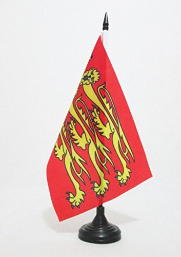 AZ FLAG Bandera de Mesa de Rey Ricardo CORAZÓN DE LEÓN 21x14cm - BANDERINA de DESPACHO del Rey Ricardo I DE Inglaterra 14 x 21 cm