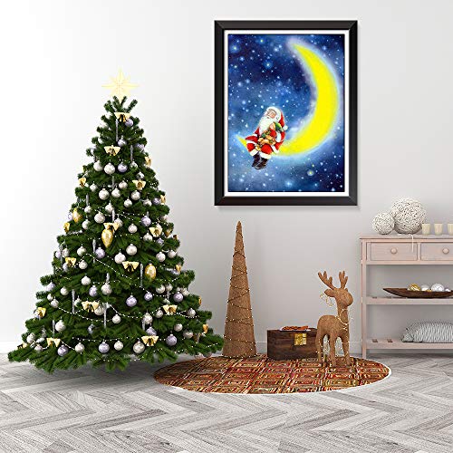 BailongXiao Año Nuevo Vacaciones Decoración navideña Decoración de la Pared Arte de la Pared Pintura Arte Decoración de Santa,Pintura sin marcoCJX789-80X105cm