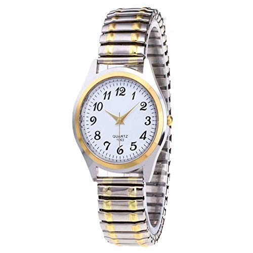 Barley33 Business Elastic Expansion Quartz Watch Band Reloj analógico Oro Plata Reloj Marea Pareja Relojes Regalo