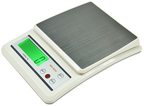 Báscula de cocina de precisión con función de contado, 0-10 kg ±1 g, pantalla iluminada de acero inoxidable, para, por ejemplo, piezas pequeñas, tornillos