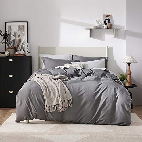 Bedsure Funda Nordica Cama 150/135 Gris Oscuro - Juego de Funda Edredón 150x200 con 2 Fundas de Almohada 40x75cm de Microfibra Reversible y Suave, 220x230 cm Bedsure Funda Nordica Cama 150/135 Gris Oscuro - Juego de Funda Edredón 150x200 con 2 Fundas de Almohada 40x75cm de Microfibra Reversible y Suave, 220x230 cm