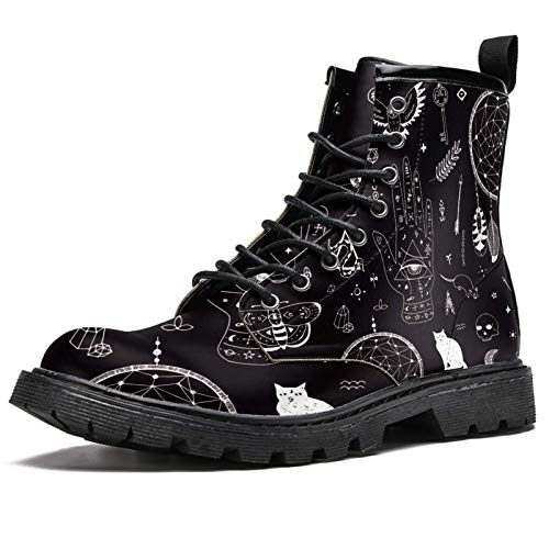 BENNIGIRY Animales de atributos mágicos de Halloween Botas de caña Alta para Mujer Zapatos clásicos de Invierno Zapatos de Cuero Casuales BENNIGIRY Animales de atributos mágicos de Halloween Botas de caña Alta para Mujer Zapatos clásicos de Invierno Zapatos de Cuero Casuales