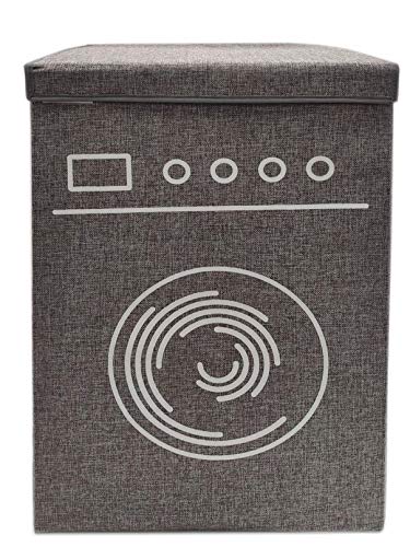 BERELA – BARÓC Cesto Ropa Sucia con Tapa, Cesto para Colada Plegable con Asas, Cubo de Almacenamiento de Ropa, Cesto Plegable para Colada Color Gris BERELA – BARÓC Cesto Ropa Sucia con Tapa, Cesto para Colada Plegable con Asas, Cubo de Almacenamiento de Ropa, Cesto Plegable para Colada Color Gris