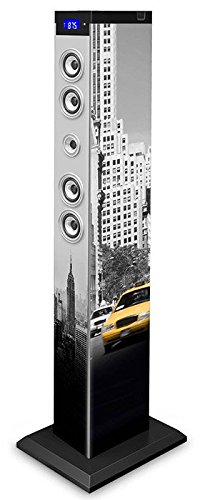 BigBen TW9NY3 - Torre de Sonido Bluetooth Nueva York Taxi (2.1, 2x15W RMS + Subwoofer 30W RMS)