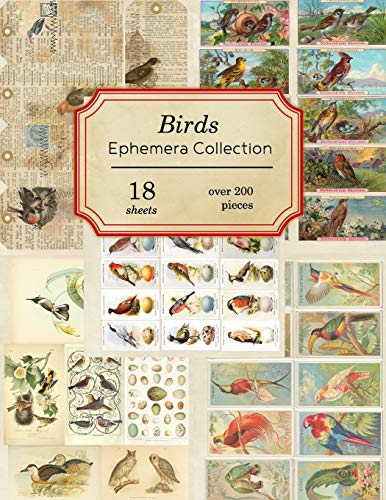 Birds Ephemera Collection: 18 sheets - over 200 vintage Ephemera pieces for DIY cards, journals and other paper crafts (Vintage Ephemera Collection)