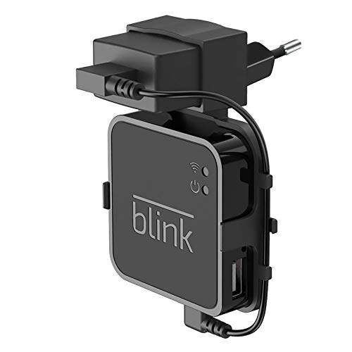 Blink Sync Module Soporte de Montaje en Pared BECEMURU Estabilidad en ABS Soporte de Pared Ruteador de protección con Cable de Carga para el módulo de Seguridad para el hogar Blink Sync (Negro)