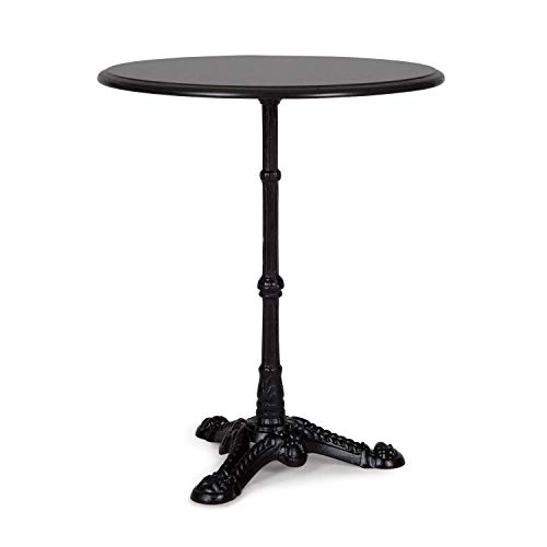 Blumfeldt Patras BK - Mesa de Bistró, Mesa de Bar, 60 cm de diámetro, Superficie de Granito Pulido, Impermeable, Pie de Hierro Fundido, Trípode, Decoración Floral, Diseño Retro, Negro Blumfeldt Patras BK - Mesa de Bistró, Mesa de Bar, 60 cm de diámetro, Superficie de Granito Pulido, Impermeable, Pie de Hierro Fundido, Trípode, Decoración Floral, Diseño Retro, Negro