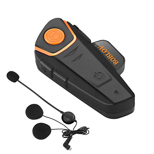 BOBLOV BT-S2 Bluetooth Intercomunicador para Casco de Motocicleta, Auricular Bluetooth 1000M Headset Intercom Interphone FM( 1 Pieza)