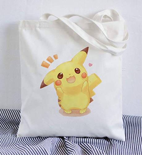 Bolsa de almuerzo de Pokemon Bolso de lona de Pikachu, bolso de hombro, bolso de matrícula para estudiantes, compras, ideas de regalos para el día de las niñas de Pikachu Bolsa de almuerzo de Pokemon Bolso de lona de Pikachu, bolso de hombro, bolso de matrícula para estudiantes, compras, ideas de regalos para el día de las niñas de Pikachu