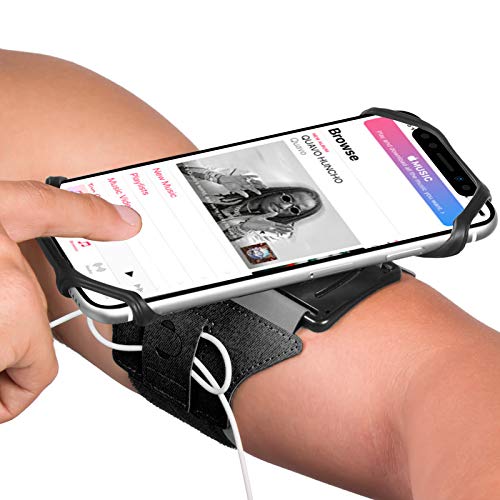 Brazalete Deportivo Teléfono móvil para iPhone X/8/8 Plus/7/7 Plus/6s,Samsung Galaxy S9/S8 Plus,180°rotación Liberal Compatible con el tamaño de la Pantalla del teléfono 4-6 Pulgadas VUP (Negro)