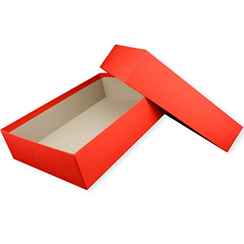 Cajas de almacenamiento y regalo de alta calidad, 1 unidad, DIN A4, tapizadas en rojo, 302 x 213 x 70 mm