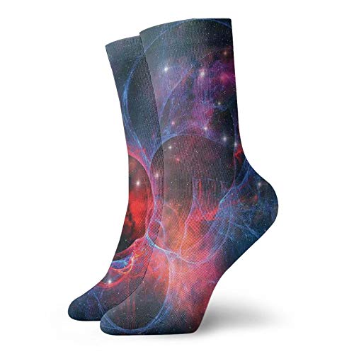Calcetines suaves de longitud media de la pantorrilla, Nebulosa Gas Celestial Expanse en Galaxia, Planeta Astral Cosmos, objetos espaciales, calcetines para hombres y mujeres