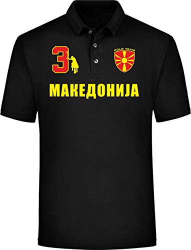 Camiseta polo del equipo Macedonia Negro S