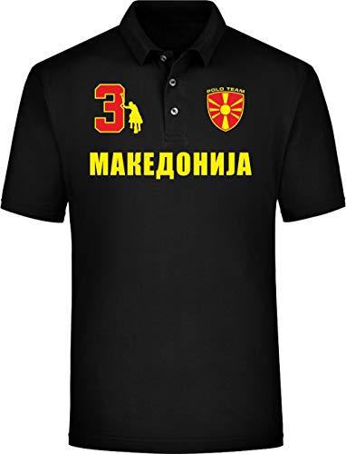 Camiseta polo del equipo Macedonia Negro S Camiseta polo del equipo Macedonia Negro S