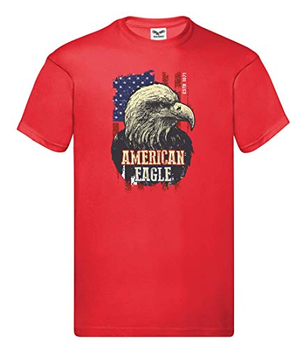 Camiseta unisex para niños y niñas con águila y pájaro. rojo 116 cm