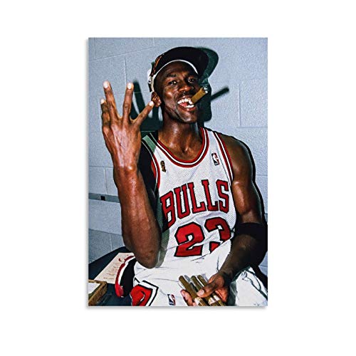 caonidaye Póster deportivo de Michael Jordan de 1998, diseño de jugador de baloncesto de cigarros de Michael Jordan