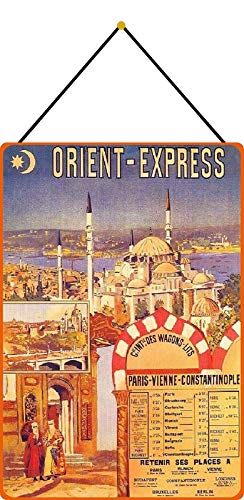 Cartel de chapa 20 x 30 cm curvado con cordón de viaje Cartel Orient Express decoración regalo Cartel